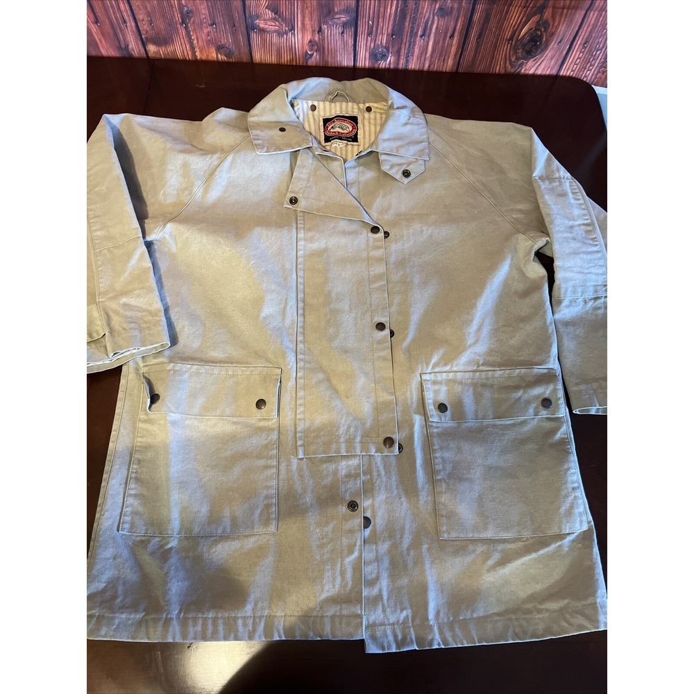 Australian Outback Collection Cotton  Duster Men Coat‎ Sz M Cape Missing Jacket